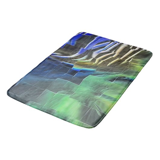 抽象芸術モザイクスケッチ軽く彫刻され、サテン バスマット (アングル)