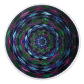 抽象芸術モザイクステンドグラス#11 セラミックノブ (正面)