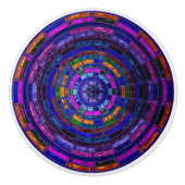 抽象芸術モザイクステンドグラス#9 セラミックノブ (正面)