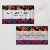 抽象芸術モザイクパターカスタムンモノグラム#16 名刺 (正面/裏面)