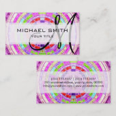 抽象芸術モザイクパターカスタムンモノグラム#6 名刺 (正面/裏面)