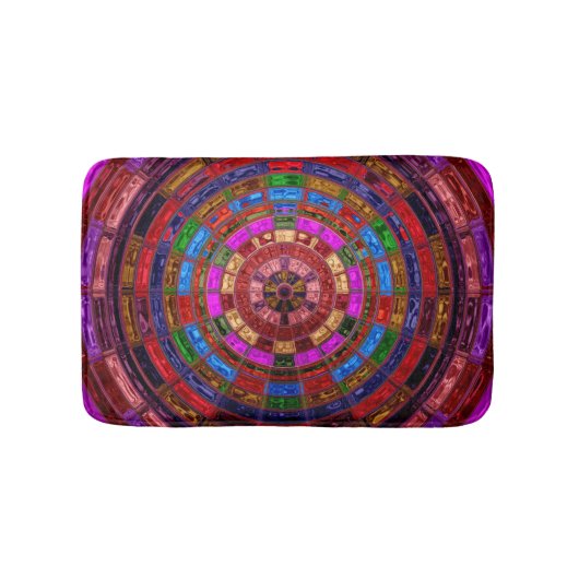 抽象芸術モザイクパターン#4 バスマット (正面)