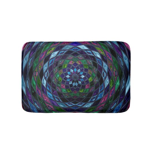 抽象芸術モザイクパターン#5 バスマット (正面)