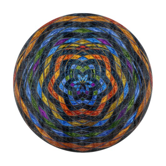 抽象芸術モザイクパターン#6 カッティングボード (正面)