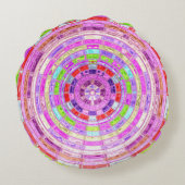 抽象芸術モザイクパターン#9 ラウンドクッション (裏面)