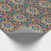 抽象芸術モザイクフラワー万華鏡のように千変万化するパターン ラッピングペーパー (角)