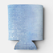 抽象芸術モザイクブルー:光沢のある背景 缶クーラー (裏面)