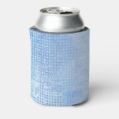 抽象芸術モザイクブルー:光沢のある背景 缶クーラー (缶裏面)