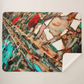 抽象芸術モザイク写真 シェルパブランケット (正面(横))