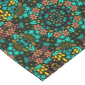 抽象芸術モザイク性フローラ花ブラック テーブルクロス (アングル)