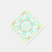 抽象芸術モザイク性フローラ花（白） スタンダードカクテルナプキン (角)