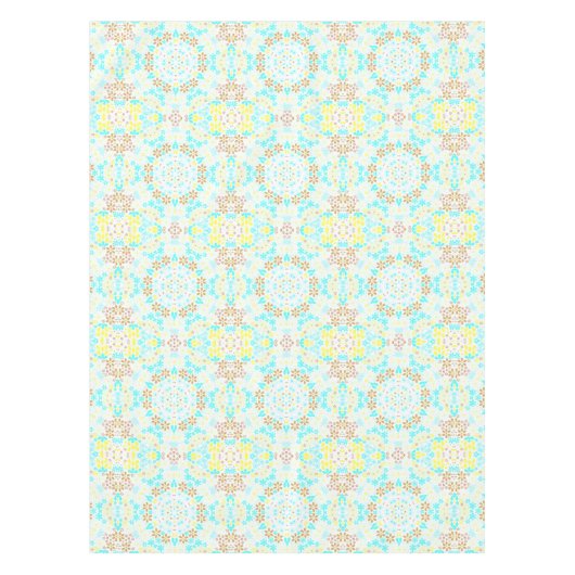 抽象芸術モザイク性フローラ花（白） テーブルクロス (正面)