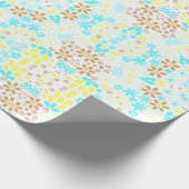 抽象芸術モザイク性フローラ花（白） ラッピングペーパー (角)