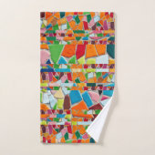 抽象芸術モザイク模様 バスタオルセット (ハンドタオル)
