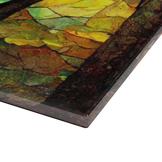 抽象芸術モザイク秋の森林伐採板 カッティングボード (角)