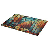 抽象芸術モザイク秋の森 カッティングボード (角)