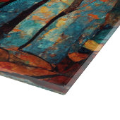 抽象芸術モザイク秋の森 カッティングボード (角)