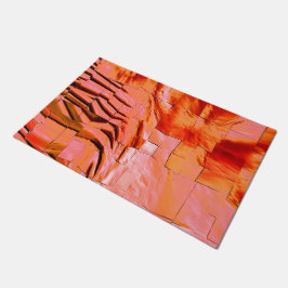 抽象芸術モザイク、軽く彫刻された真珠のようなサーモン ドアマット