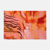 抽象芸術モザイク、軽く彫刻された真珠のようなサーモン ドアマット (正面)