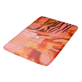 抽象芸術モザイク、軽く彫刻された真珠のようなサーモン バスマット