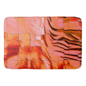 抽象芸術モザイク、軽く彫刻された真珠のようなサーモン バスマット (正面)