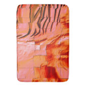 抽象芸術モザイク、軽く彫刻された真珠のようなサーモン バスマット (正面縦)