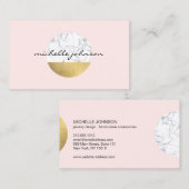 抽象芸術モダニスト大理石/金ゴールドサークルロゴピンクII 名刺 (正面/裏面)