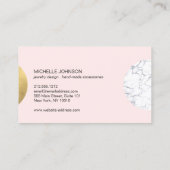 抽象芸術モダニスト大理石/金ゴールドサークルロゴピンクII 名刺 (裏面)