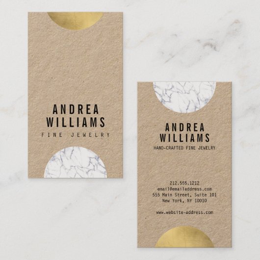 抽象芸術モダニスト大理石、金ゴールドデザイナー 名刺 (正面/裏面)