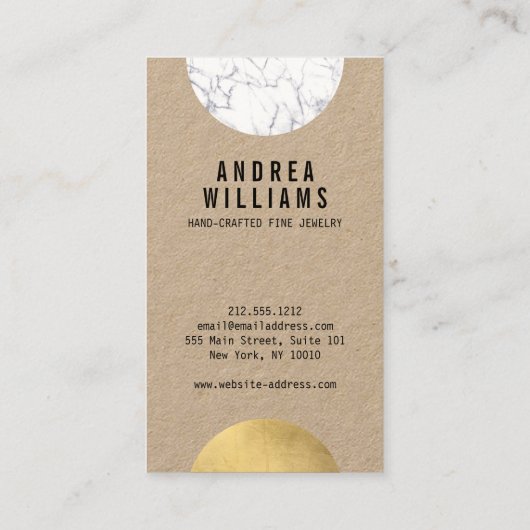 抽象芸術モダニスト大理石、金ゴールドデザイナー 名刺 (裏面)