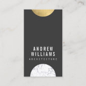 抽象芸術モダニスト大理石、金ゴールド、Dk Gray Designer 名刺 (正面)