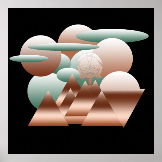 抽象芸術モダニズム幾何学パターン ポスター (正面)