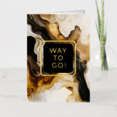 抽象芸術モダンおめでとうの道 箔グリーティングカード (正面)