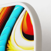 抽象芸術モダンおもしろいレインボーカラー渦巻きモノグラム ピックルボールラケット (左詳細)