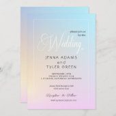 抽象芸術モダンとパカラフルステル勾配 招待状 (正面/裏面)