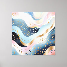 抽象芸術モダンのアヒルの緑のピンクのパターン キャンバスプリント