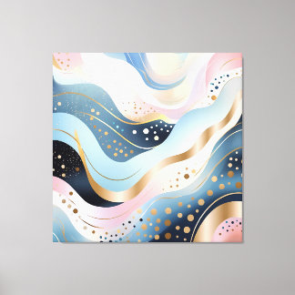 抽象芸術モダンのアヒルの緑のピンクのパターン キャンバスプリント