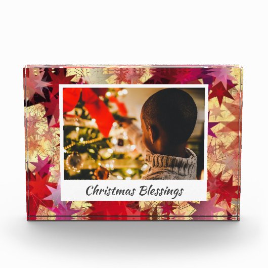 抽象芸術モダンのクリスマススター フォトブロック (正面)