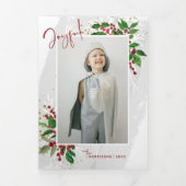 抽象芸術モダンのスワッシュ、ホリー、スパークルの写真 三つ折りカード (カバー)