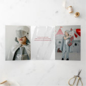 抽象芸術モダンのスワッシュ、ホリー、スパークルの写真 三つ折りカード (内部)