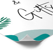 抽象芸術モダンのトロピカルカードとギフトサイン ポスター (角)