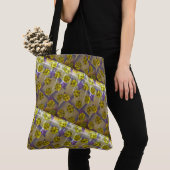 抽象芸術モダンの引き込み茶色の深い黄色の光 トートバッグ (クローズアップ)