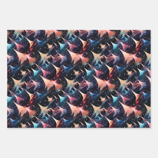 抽象芸術モダンの木はっきりした:クリスマスデザイン ラッピングペーパーシート (正面2)