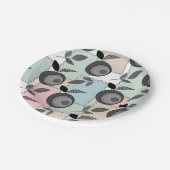 抽象芸術モダンの果実のパッチワーク幾何学的 ペーパープレート (アングル)