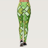 抽象芸術モダンの格子模様 レギンス (裏面)