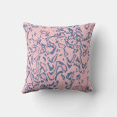 抽象芸術モダンの模様がピンク色のネイビー クッション (裏面)