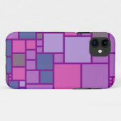 抽象芸術モダンの正方形 |ピンクパープル Case-Mate iPhoneケース (裏面(横))