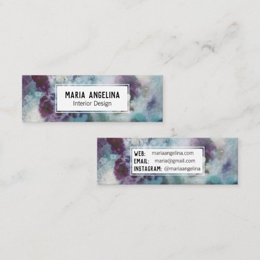 抽象芸術モダンの水の色ソフトフォグ スキニー名刺 (正面/裏面)