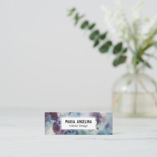 抽象芸術モダンの水の色ソフトフォグ スキニー名刺 (スタンド正面)