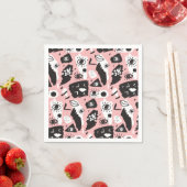 抽象芸術モダンの目と唇のパターン スタンダードカクテルナプキン (インサイチュ)